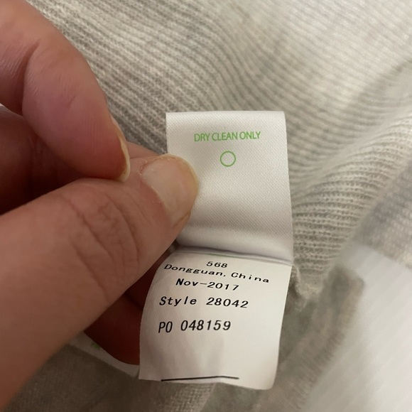 Lilly Pulitzer Bridget Fringe Cardigan Gray Wool Cashmere Blend Sz M Open Front - Picture 6 of 7